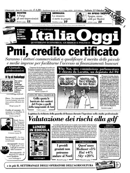 Italia oggi : quotidiano di economia finanza e politica